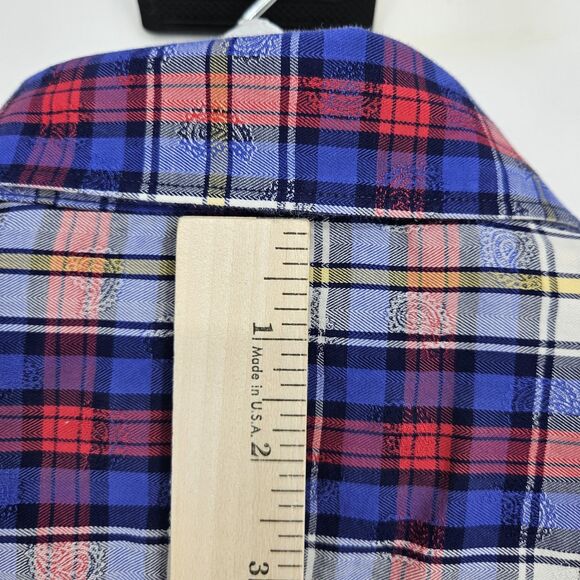 Robert Graham Shirt Mens XL Paisley Plaid Button Up Flip Cuffs Casual Preppy - Picture 6 of 11